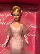 PINK RIBBON BREAST CANCER BARBIE SUSAN B KOEMEN PINK LABEL DOLL COLLECTOR J0932