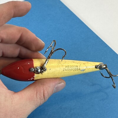 Old Heddon Dowagiac Wood ZARAGOSSA Red & White Etc Lure
