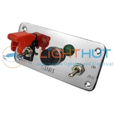 12V Chrome Panel Starter Ignition Push Engine Start Switch Battery Isolator