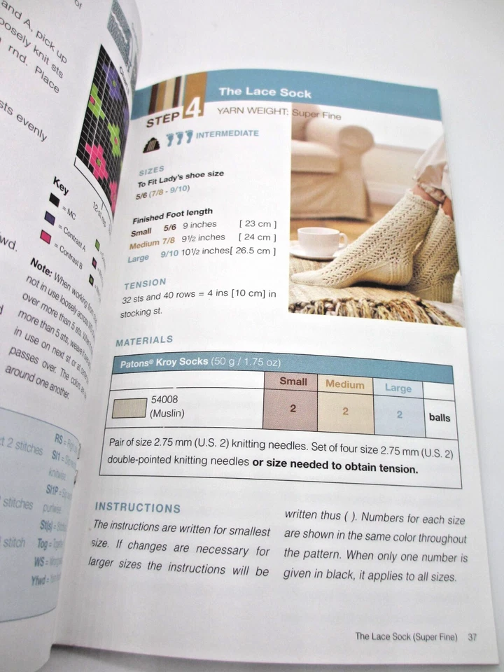 Patons Next Steps Four Socks and Slippers Knitting Guide Book - Image 4 of 4