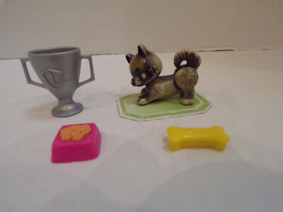 Vintage Kenner~LPS~1994~Love My German Shepherd~Sits & Lays Down~Bone~Food Dish