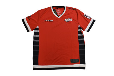 Graph Mens Capcom Street Fighter Gamer Red Sport Jersey NWT S, M, XL