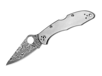 Spyderco Delica 4 Damascus Ti Damast Taschenmesser Back Lock Titan-Griff C11TIPD