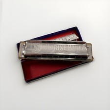 Vintage M. Hohner Germany Marine Band Harmonica No. 1896 Key of F w/ Box  instr