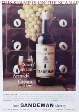 1960 ADVERT Sandeman 'Armada Cream' Sherry Drink : Original Print Ad E15/F