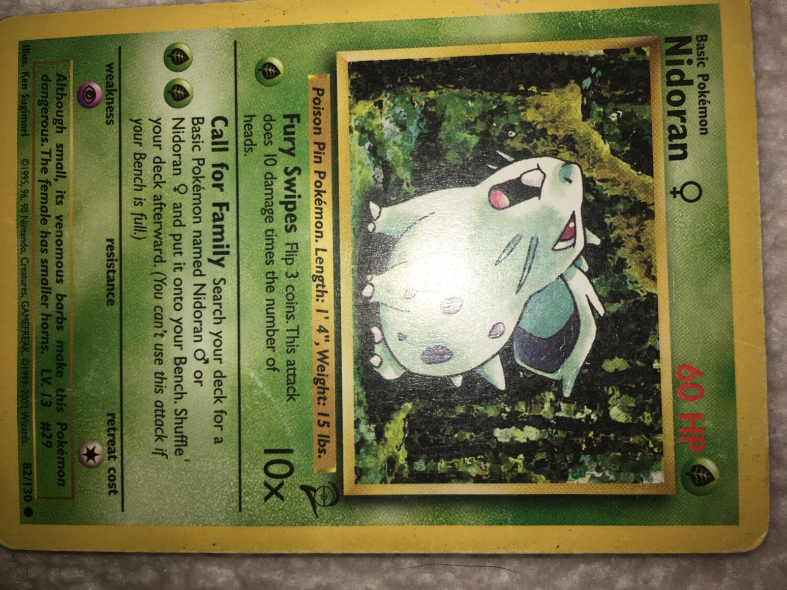 Nidoran 1995, 96, 98 pokemon card | eBay