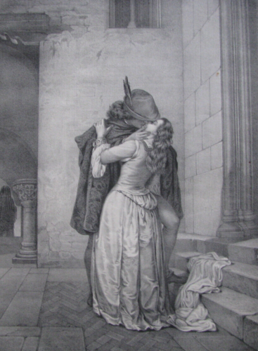 1873 PARTING Sheet Music W.A. POND B&W ENGRAVING 'The Kiss' FRANCESCO HAYEZ - 第 1/6 張圖片