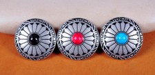 3X Retro Silver Turquoise Equestrian Western Saddles Leathercraft Belt Conchos