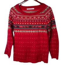 Woolrich red lightweight wool sheep print pullover sz M