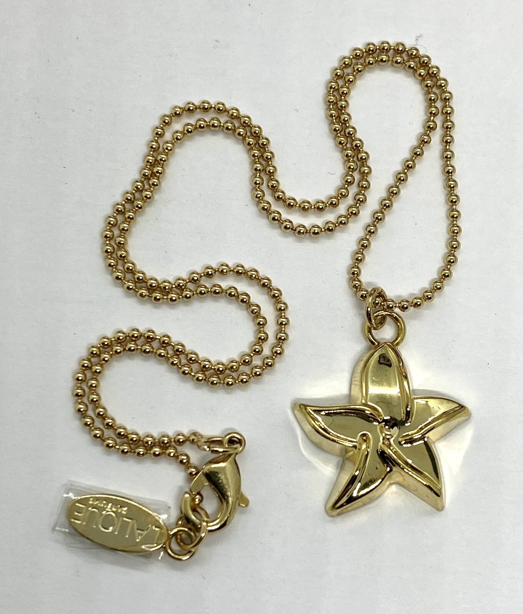 Lalique France Gold Tone Starfish Pendant Ball Necklace 16.1/4” | eBay