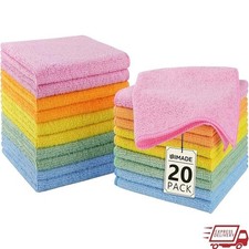 Washcloths 20 Pack Face Towels 12"x12" Soft Wash Cloths  Hand Towels Multicolor