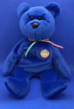 TY Beanie Baby Clubby the Bear 1998 Stuffed Animal Plush Toy Used Condition