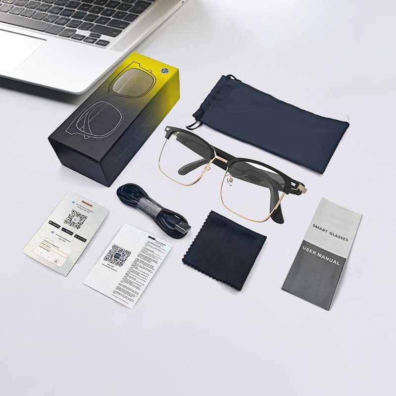 Bluetooth Smart Glasses with Speakers Eyewear Music Voice Translator Headphones