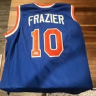 Walt Frazier Signed New York Knicks #10 Blue Basketball Jersey NBA