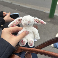 Jellycat Bashful Blossom Cream Bunny Berry Plush Bag Charm Keychain NWT 2026