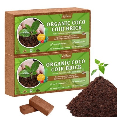 2pcs Organic Coco Coir Bricks Soil Blocks- 100% Natural Compressed Coco Peat ...