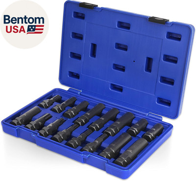 Lug Nut Key Set, 16 Pieces SAE & Metric Wheel Lock Removal Tool Kit, Cr-Mo Steel