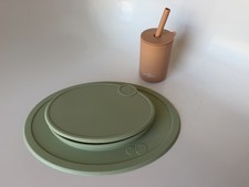 ezpz Silicone divided plate w/ lid and The Saturday Baby cup