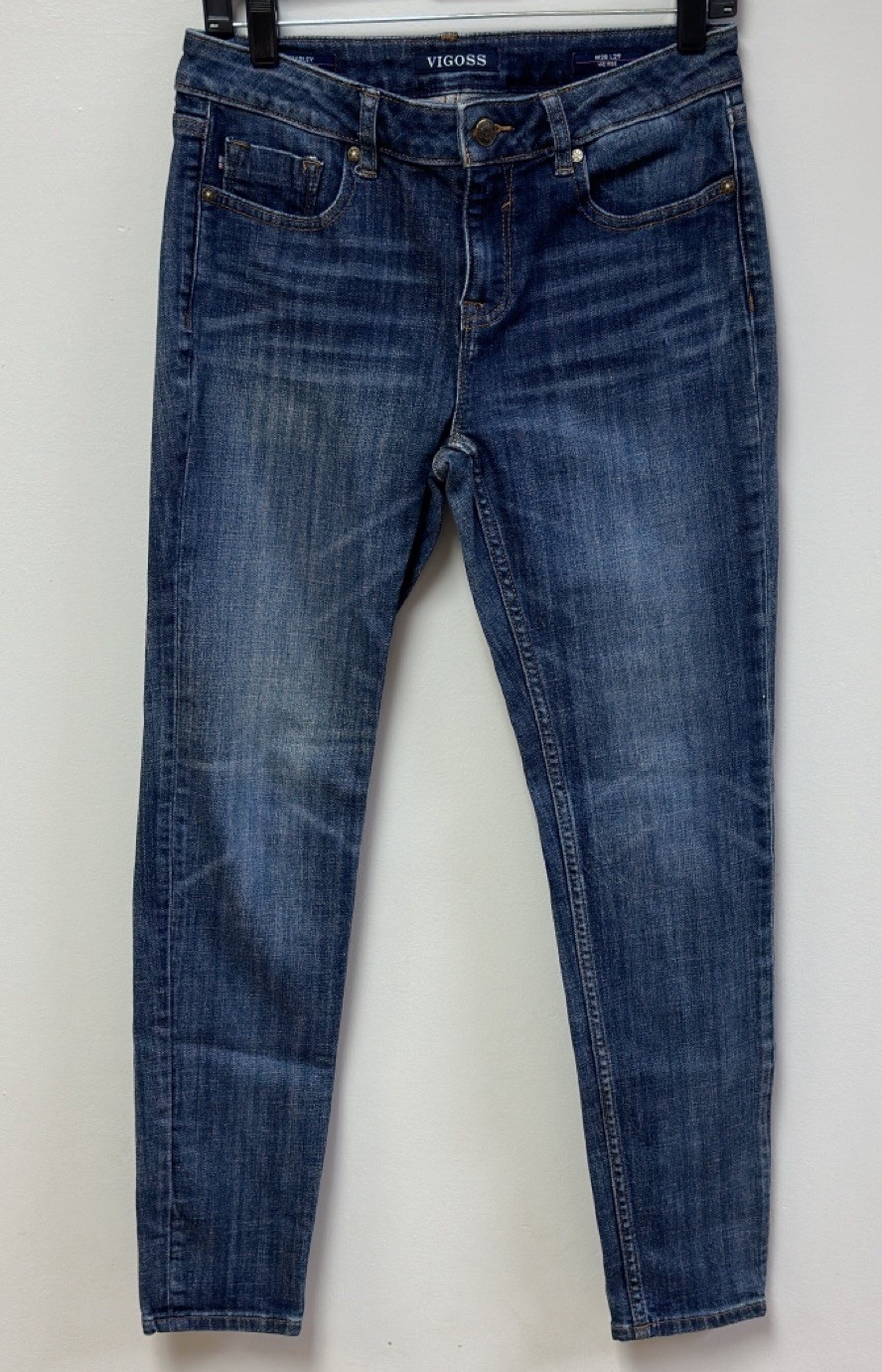 Vigoss Thompson Tomboy Women's Dark Wash Mid-Rise Skinny Jeans Size W28/L29