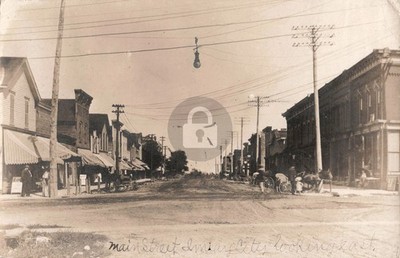 Street View Main St., looking East, Imlay City MI 1907 RPPC Photo Postcard COPY