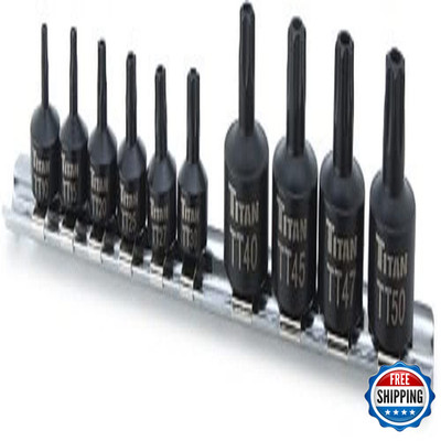 Titan 16143 10-Piece Profile Tamper-Resistant Impact Star Bit Socket Set