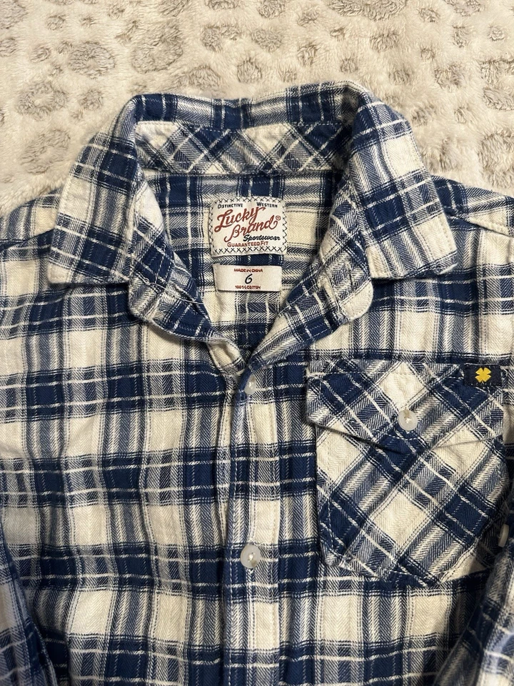 Lucky Brand Long Sleeve Button Down Western Print Boys Sz 6 See Desc T14 - Image 2 of 4