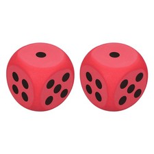 2Pcs Foam Dice, 3.8cm/1.5inch Six-Sided Dice Stress Ball Red 