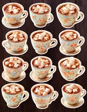 Hot Cocoa Die Cut Vinyl Stickers Set Scrapbooking Laptop Waterbottle