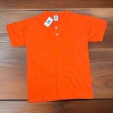 Vintage Baseball Russell Athletic Orange Two Button T-shirt youth M