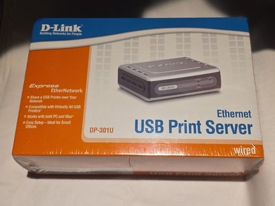 D-Link Express Ethernet USB Print Server DP-301U PC & MAC Compatible NEW SEALED!