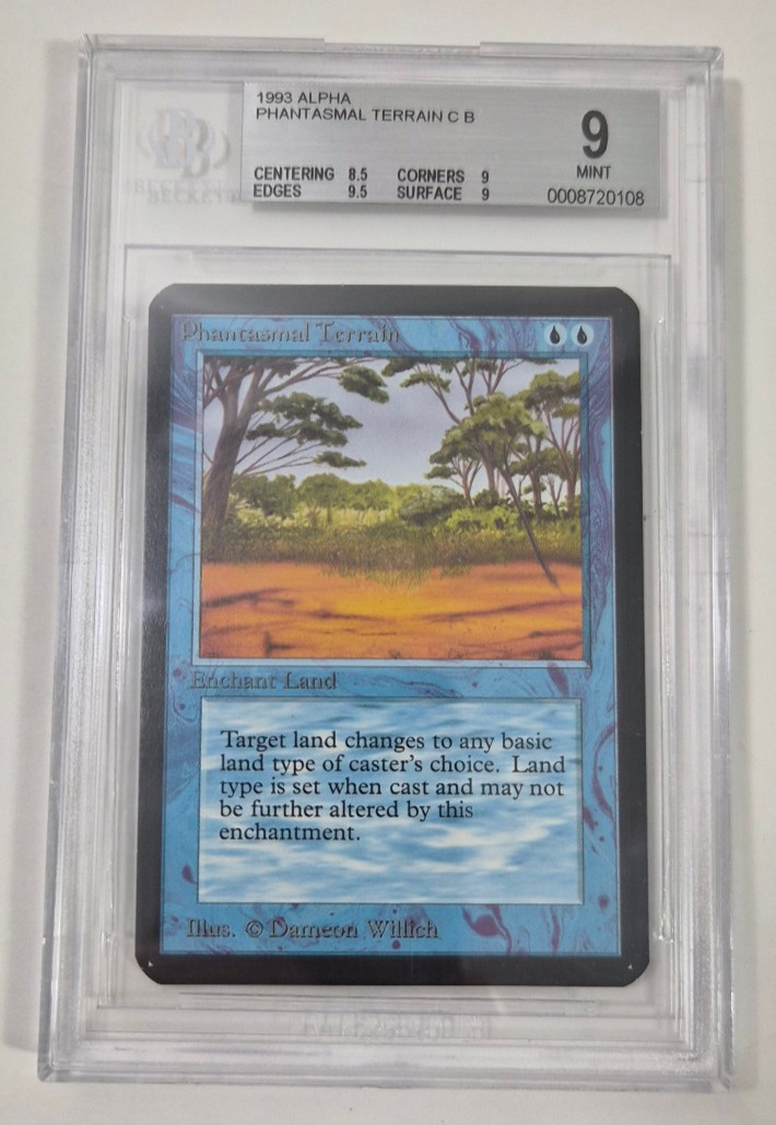 MTG Alpha Graded Phantasmal Terrain BGS 9 MINT Vintage Magic old school