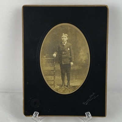 Antique Photo 6''x 8'' Victorian Style Young Boy 1890s Carlson Studio Irwin PA