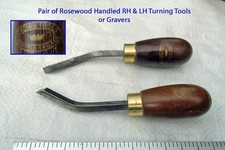 Nice PAIR of RH & LH Rosewood Handled Woodturning or Graving Tools UNUSED