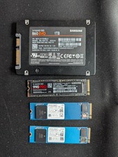 NVMe/SSD Drive Bundle   Samsung 2TB  1TB SSD  WD 1TB  512GB   Mixed Use Cond