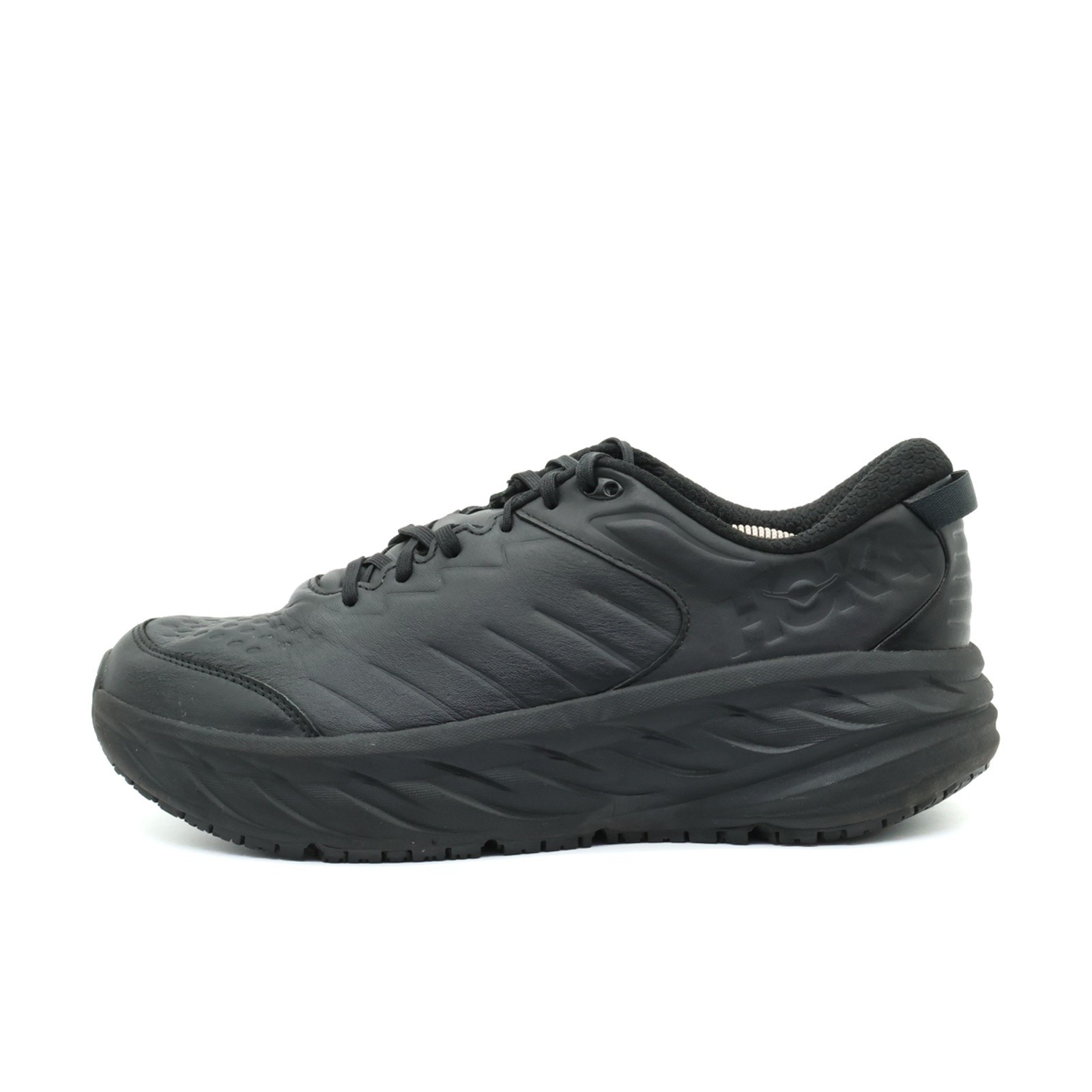 Hoka One Herren Bondi SR Sneaker Schwarz Leder Low-Top Sohle EU 46 2/3