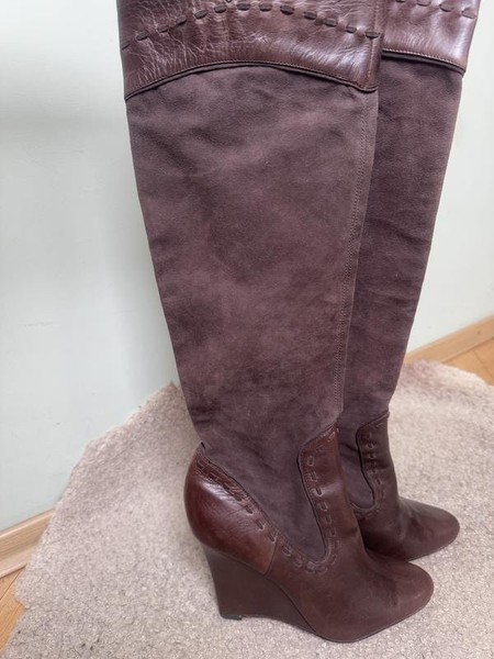 Women Charles Davis Boots Brown Leather 38