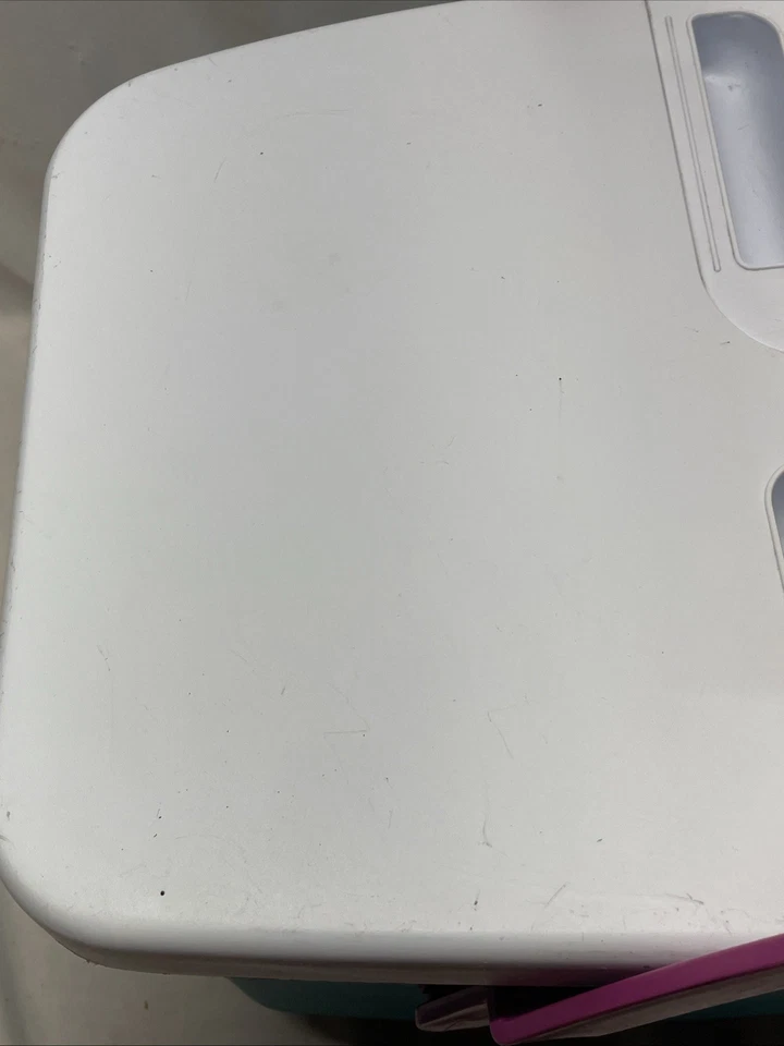 Bolso de Colección Años 90 Rubbermaid Divertido Picnic Cesta Asas de Plástico 1422 Verde Azulado Violeta Blanco Foto 4 de 4