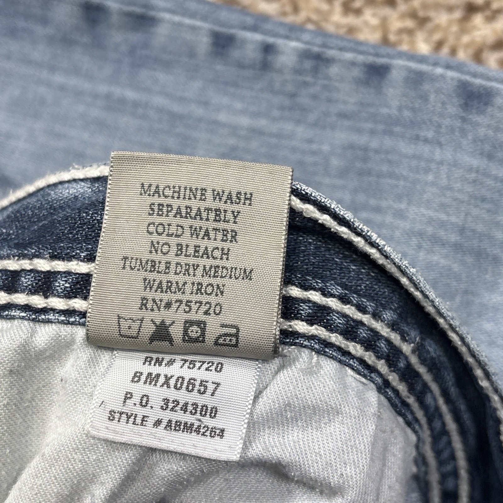 BKE Tyler Jeans Mens 38XXL Fits 37 D 47 Blue Denim Casual Distressed - View 6