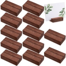 12 Pcs Wood Place Card Holders Wooden Table Number Holder Stands Name Card fo...