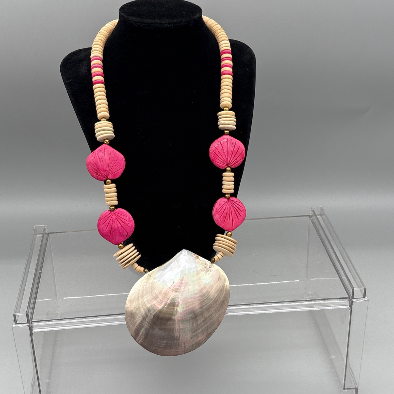 Abalone Shell Gemstone Handmade Big Statement Nec… - image 16