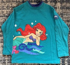 Vintage 90s Disney  s The Little Mermaid Long Sleeve Wrap Around T Shirt Size 7/8