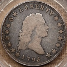 1795 O.126a Small Head Flowing Hair half dollar, PCGS VG10 DavidKahnRareCoins