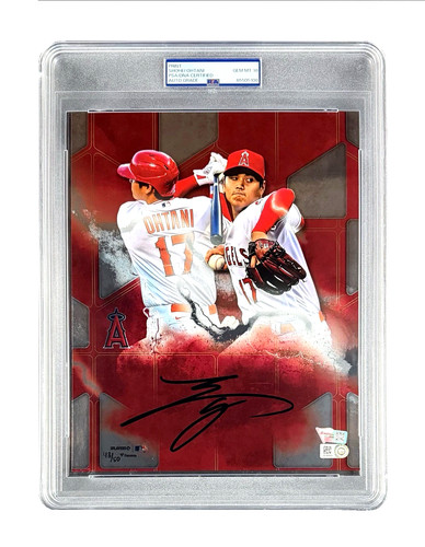 2021 SHOHEI OHTANI AUTOGRAPH 8X10 PHOTO PSA 10 LARGE AUTO FANATICS MLB /50 MVP