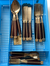 6 teiliges  Besteck   Rosenholz/Messing