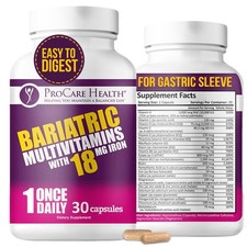 ProCare Bariatric Multivitamin w Iron 18mg 30 Capsules Post-Op Sleeve