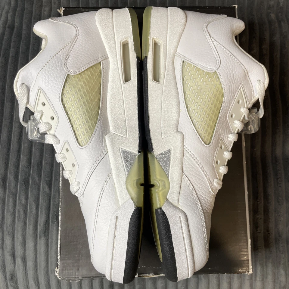 Air Jordan 5 2006 retro bajo metálico blanco talla 10,5 W/9 m  Foto 2 de 4