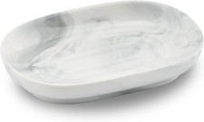 Ceramic Soap Dish, Anti-Slip Marble Soap Dish for Bathroom, Soap Tray Dish, Soap