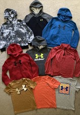 Large Lot Of Boys Under Armour Size 7 Includes 5 Hoodies  4 Shirts