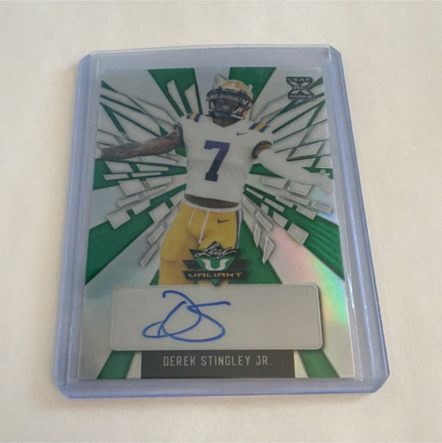 2022 Leaf Valiant Rookie Autograph Derek Stingley Jr. #BA-DS1 /40 Football LSU