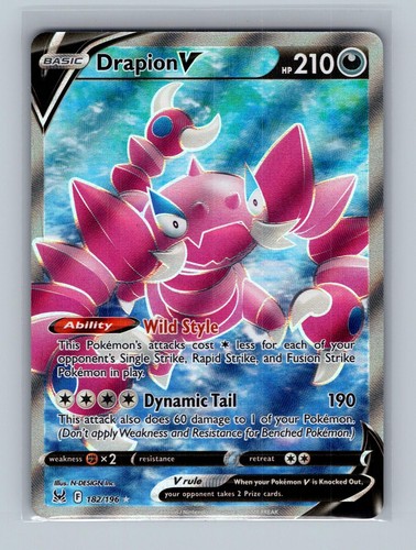 Drapion V 182/196 Ultra Rare Lost Origin Pokemon Holo Near Mint